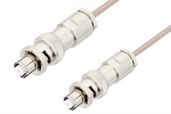 SHV Plug to SHV Plug Cable 12 Inch Length Using RG316 Coax, RoHS