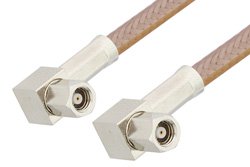 SMC Plug Right Angle to SMC Plug Right Angle Cable 12 Inch Length Using RG400 Coax, RoHS