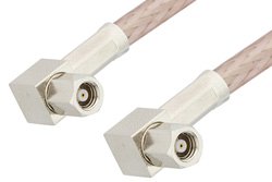 SMC Plug Right Angle to SMC Plug Right Angle Cable 12 Inch Length Using RG316-DS Coax, RoHS