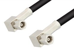 SMC Plug Right Angle to SMC Plug Right Angle Cable 24 Inch Length Using PE-B100 Coax