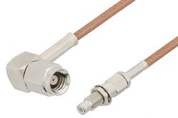 SMC Plug Right Angle to SMC Jack Bulkhead Cable 72 Inch Length Using RG178 Coax