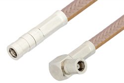 SMB Plug to SMB Plug Right Angle Cable 72 Inch Length Using RG400 Coax, RoHS