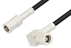 SMB Plug to SMB Plug Right Angle Cable 60 Inch Length Using PE-B100 Coax