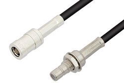 SMB Plug to SMB Jack Bulkhead Cable 12 Inch Length Using PE-B100 Coax