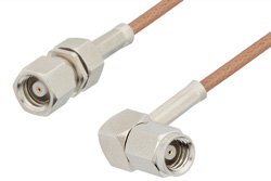 SMC Plug to SMC Plug Right Angle Cable 72 Inch Length Using RG178 Coax