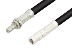 SMB Plug to SMB Jack Bulkhead Cable 36 Inch Length Using RG223 Coax, RoHS