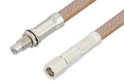 SMC Plug to SMC Jack Bulkhead Cable 12 Inch Length Using RG400 Coax