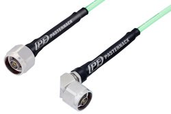 N Male to N Male Right Angle Low Loss Test Cable 150 CM Length Using PE-P142LL Coax, RoHS