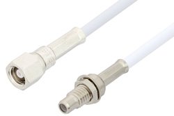 SMC Plug to SMC Jack Bulkhead Cable 12 Inch Length Using RG188-DS Coax, RoHS