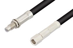 SMC Plug to SMC Jack Bulkhead Cable 36 Inch Length Using RG58 Coax