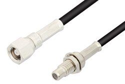 SMC Plug to SMC Jack Bulkhead Cable 60 Inch Length Using PE-B100 Coax