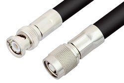 Reverse Polarity TNC Male to BNC Male Cable Using RG214 Coax