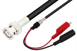 BNC Male to Alligator Clip Cable Using 93 Ohm RG62 Coax