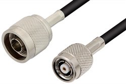 N Male to Reverse Polarity TNC Male Cable Using RG58 Coax, RoHS