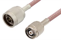 N Male to Reverse Polarity TNC Male Cable 24 Inch Length Using RG142 Coax