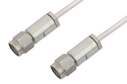 3.5mm Male to 3.5mm Male Cable 18 Inch Length Using PE-SR405AL Coax, LF Solder, RoHS