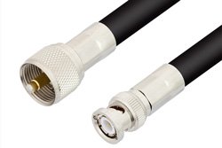 UHF Male to BNC Male Cable 48 Inch Length Using RG8 Coax, RoHS