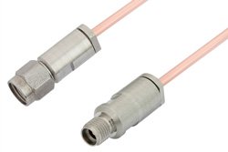 3.5mm Male to 3.5mm Female Cable 12 Inch Length Using RG405 Coax, RoHS