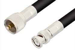 UHF Male to BNC Male Cable 24 Inch Length Using RG213 Coax, RoHS