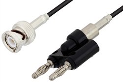 BNC Male to Banana Plug Cable 24 Inch Length Using RG174 Coax