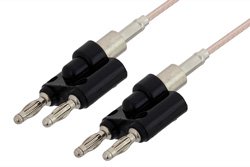 Banana Plug to Banana Plug Cable 60 Inch Length Using RG316 Coax