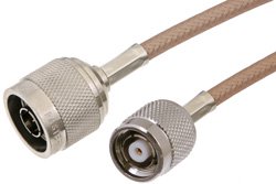 N Male to Reverse Polarity TNC Male Cable 60 Inch Length Using RG400 Coax
