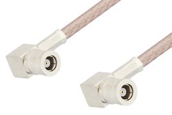 75 Ohm Mini SMB Plug Right Angle to 75 Ohm Mini SMB Plug Right Angle Cable 12 Inch Length Using 75 Ohm RG179 Coax, RoHS