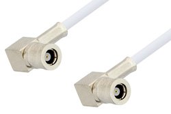 75 Ohm Mini SMB Plug Right Angle to 75 Ohm Mini SMB Plug Right Angle Cable 24 Inch Length Using 75 Ohm RG187 Coax