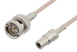 75 Ohm Mini SMB Plug to 75 Ohm BNC Male Cable 12 Inch Length Using 75 Ohm RG179 Coax, RoHS