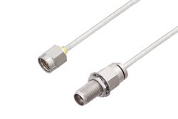 2.92mm Male to 2.92mm Female Bulkhead Cable Using PE-SR405FL Coax