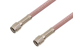 Reverse Polarity SMA Male to Reverse Polarity SMA Male Cable Using RG142 Coax, LF Solder, RoHS