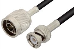 N Male to BNC Male Cable 24 Inch Length Using RG223 Coax