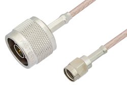 Reverse Polarity SMA Male to N Male Cable Using RG316 Coax, RoHS
