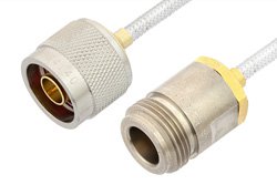 N Male to N Female Cable 6 Inch Length Using PE-SR402FL Coax