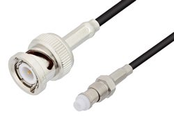 FME Jack to BNC Male Cable 12 Inch Length Using RG174 Coax, RoHS