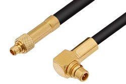 MMCX Plug to MMCX Plug Right Angle Cable 48 Inch Length Using RG174 Coax, RoHS