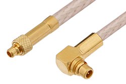 MMCX Plug to MMCX Plug Right Angle Cable 60 Inch Length Using RG316 Coax, RoHS