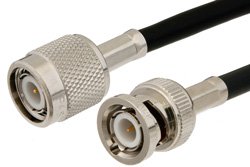 TNC Male to BNC Male Cable 12 Inch Length Using RG223 Coax