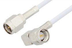 SMA Male to SMA Male Right Angle Cable Using RG188 Coax, RoHS