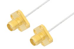 SMA Female 4 Hole Flange to SMA Female 4 Hole Flange Cable Using PE-SR047FL Coax