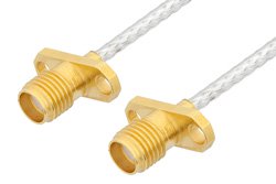 SMA Female 2 Hole Flange to SMA Female 2 Hole Flange Cable Using PE-SR405FL Coax