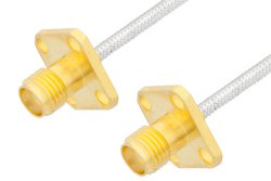 SMA Female 4 Hole Flange to SMA Female 4 Hole Flange Cable Using PE-SR405FL Coax, RoHS