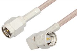 SMA Male to SMA Male Right Angle Cable Using RG316 Coax