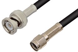 Reverse Polarity SMA Male to BNC Male Cable 36 Inch Length Using RG58 Coax