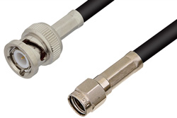 Reverse Polarity SMA Male to BNC Male Cable 24 Inch Length Using RG58 Coax, RoHS