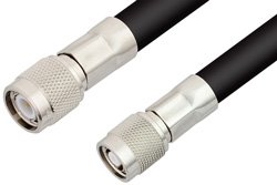 TNC Male to Reverse Polarity TNC Male Cable 12 Inch Length Using RG213 Coax, RoHS