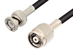 Reverse Polarity TNC Male to BNC Male Cable Using RG223 Coax