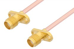 SMA Female 2 Hole Flange to SMA Female 2 Hole Flange Cable Using RG402 Coax, RoHS