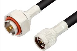 N Male to 7/16 DIN Male Cable 72 Inch Length Using RG8 Coax