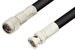 75 Ohm TNC Male to 75 Ohm BNC Male Cable Using 75 Ohm RG11 Coax
